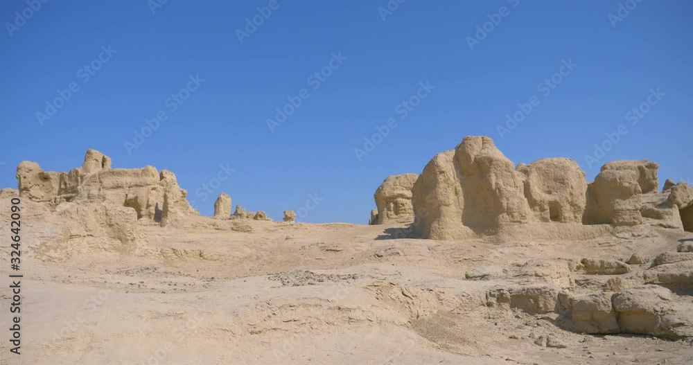 Landscape view of the Ruins of Jiaohe in Xinjiang Province China. Landscape view of the Ruins of Jiaohe in Xinjiang Province China.