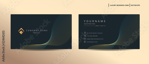 Luxury design business card with gold style minimalist template