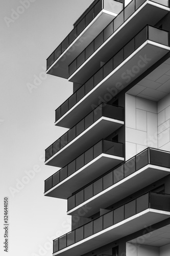 Geometrical view of a residential building facade