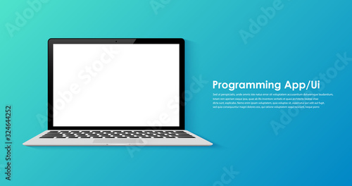 Programming and coding on laptop screen
