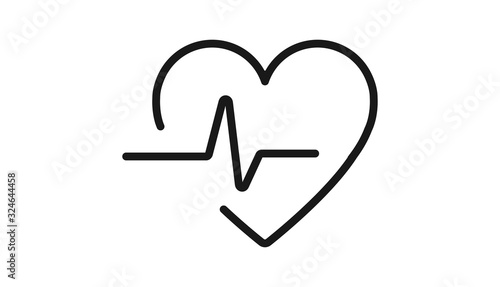 Health care icon pulse and health care in line style