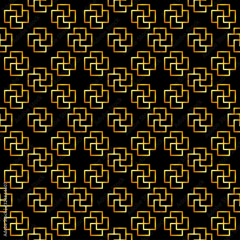 Golden art deco seamless pattern. Luxury decorative geometrical ornament, gold geometric shapes and vintage pattern vector. Elegant retro textures. Abstract background. Abstract art deco background.