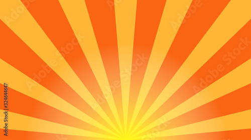 Sunburst vector. Sun rays yellow background