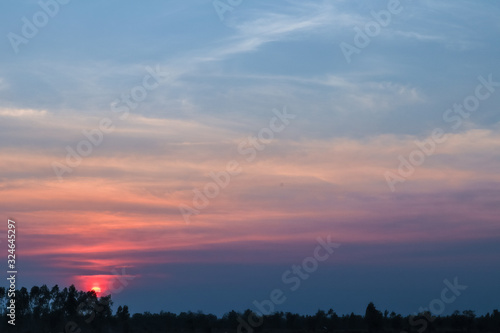 sunset over the lake
