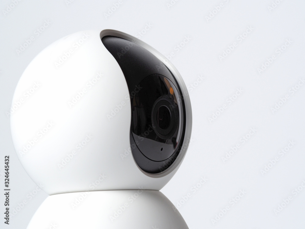 Close up wireless web camera for surveillance and communication. Technological solutions for communication and home security Close up wireless web camera for surveillance and communication. Technological solutions for communication and home security