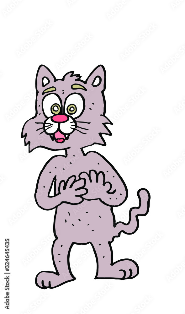 illustration of a standing cute cat. this is the vector.