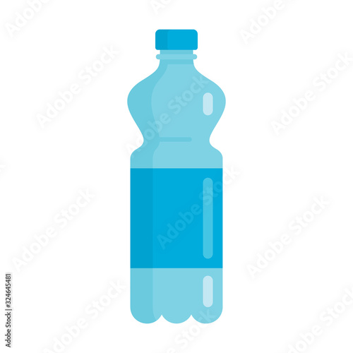 Flat plastic drink blue water bottle mockup isolated on white background vector illustration. Element for web, game and advertising blue water illustration