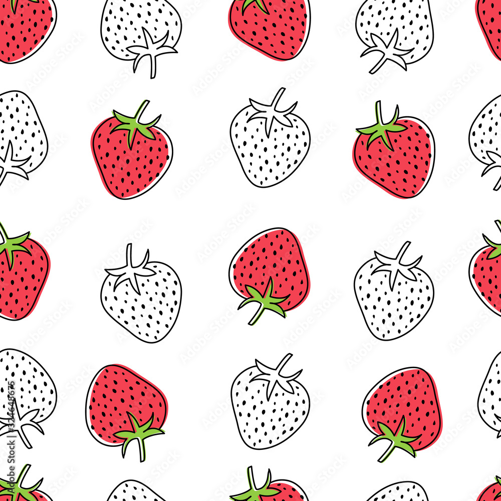 Strawberry pattern design. Berries pattern with strawberries Strawberry pattern design. Berries pattern with strawberries