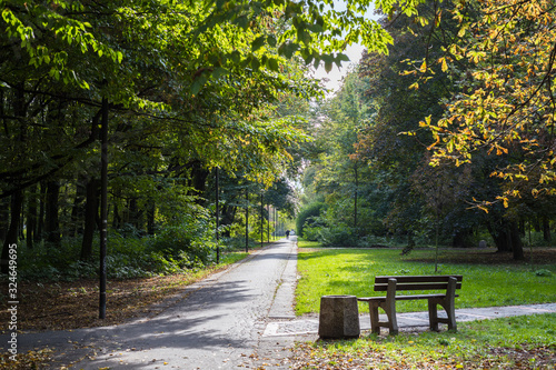 Fototapeta Naklejka Na Ścianę i Meble -  Autumn in Pole Mokotowskie Park, Warsaw, Poland