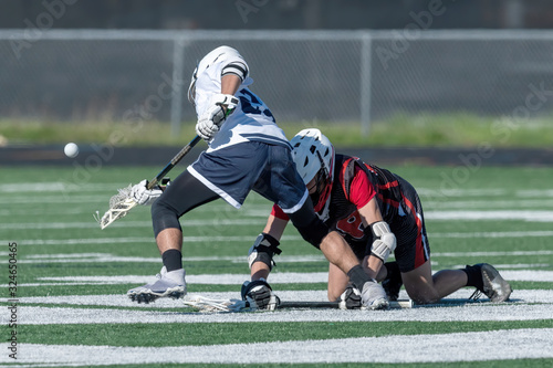 Young athletes making amazing plays while playing in a Lacrosse game