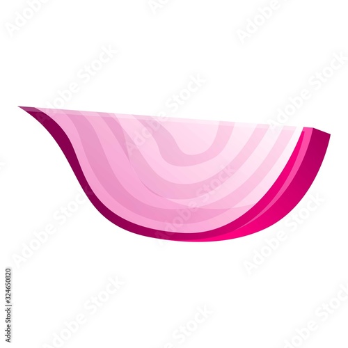 Slice violet onion icon. Cartoon of slice violet onion vector icon for web design isolated on white background