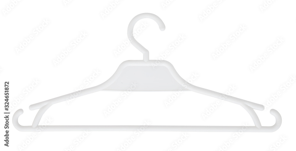 Plastic clothes hanger. Isolated on white background with clipping path