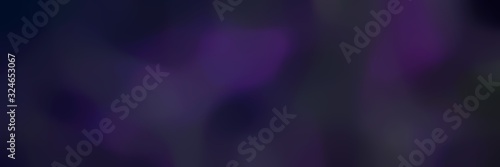 smooth iridescent landscape format background bokeh graphic with very dark blue, very dark violet and black colors and space for text or image