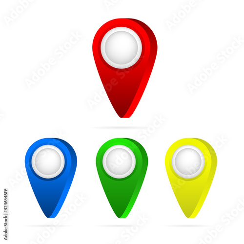 Free Download Set of bright map pointers. Map pin icon. - GFXLoad