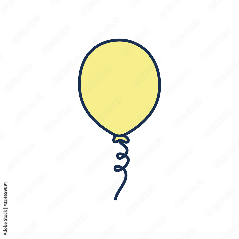 Isolated party balloon line fill style icon vector design