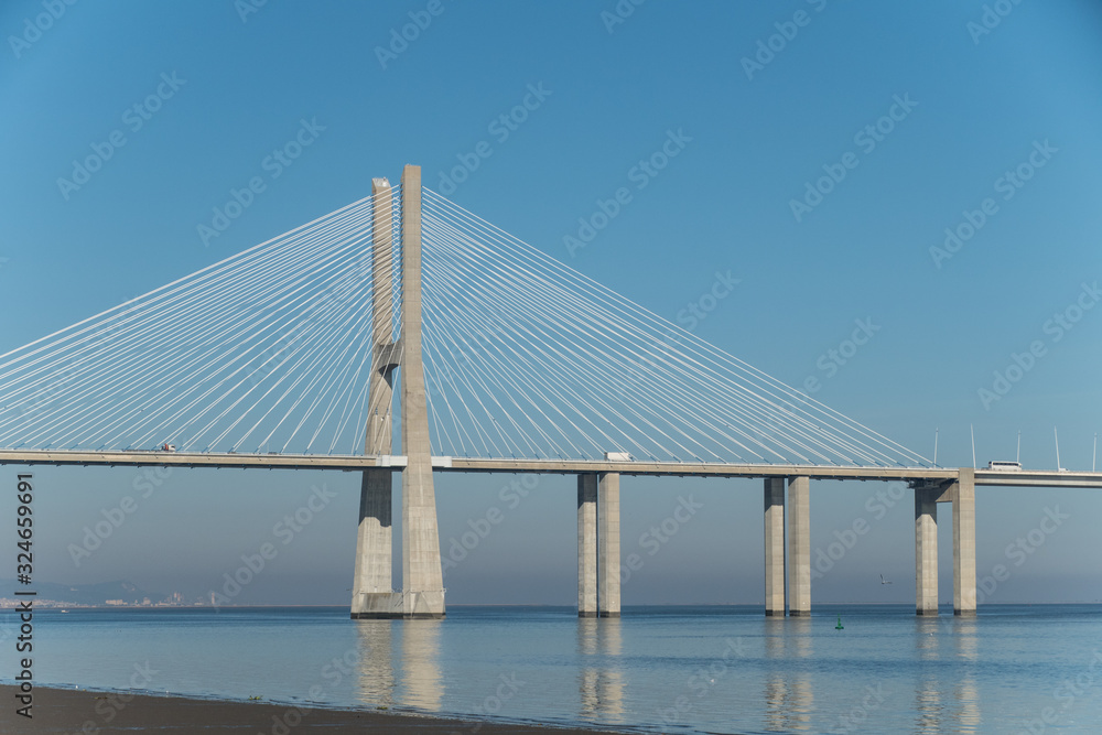 longest european bridge ponde vasco de gama in lisbon portugal