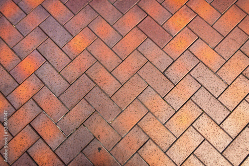Tableau sur toile Red, gorgeous, rectangular ceramic clinker tile for patio or sidewalk