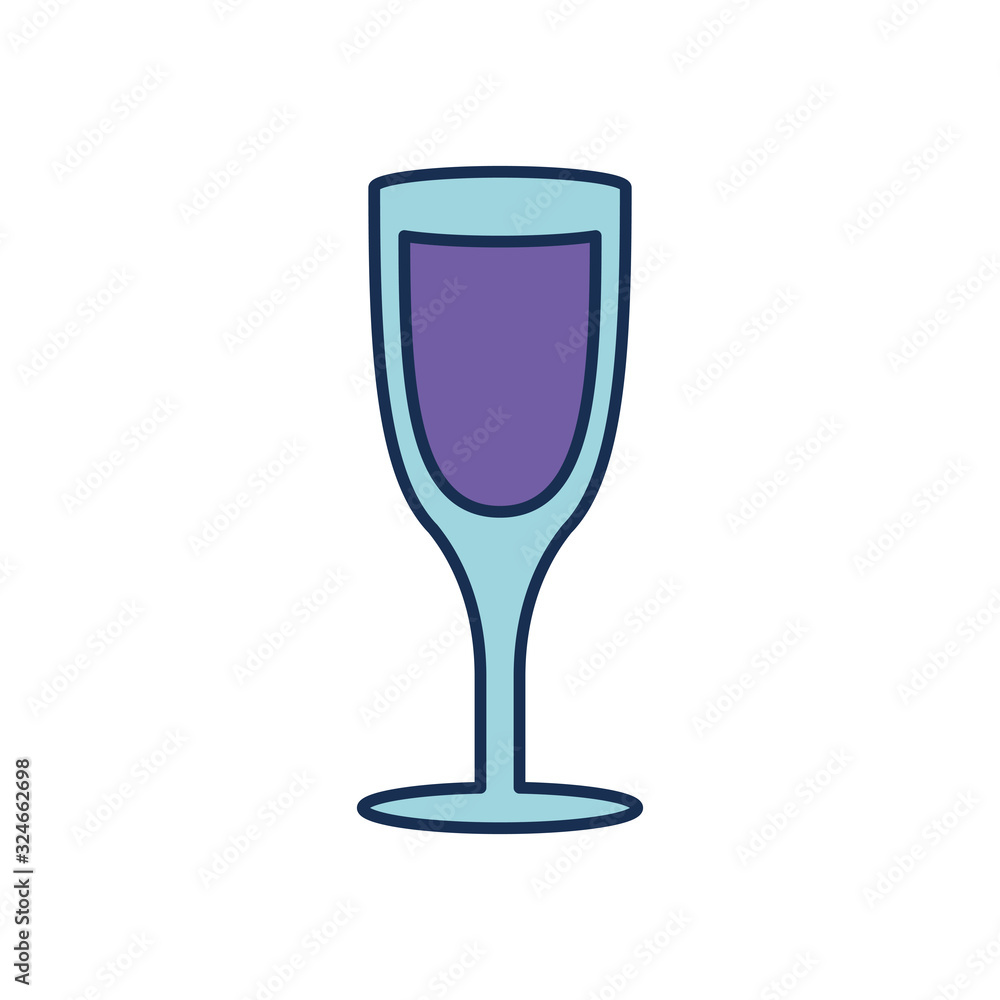 Isolated champagne cup line fill style icon vector design Isolated champagne cup line fill style icon vector design