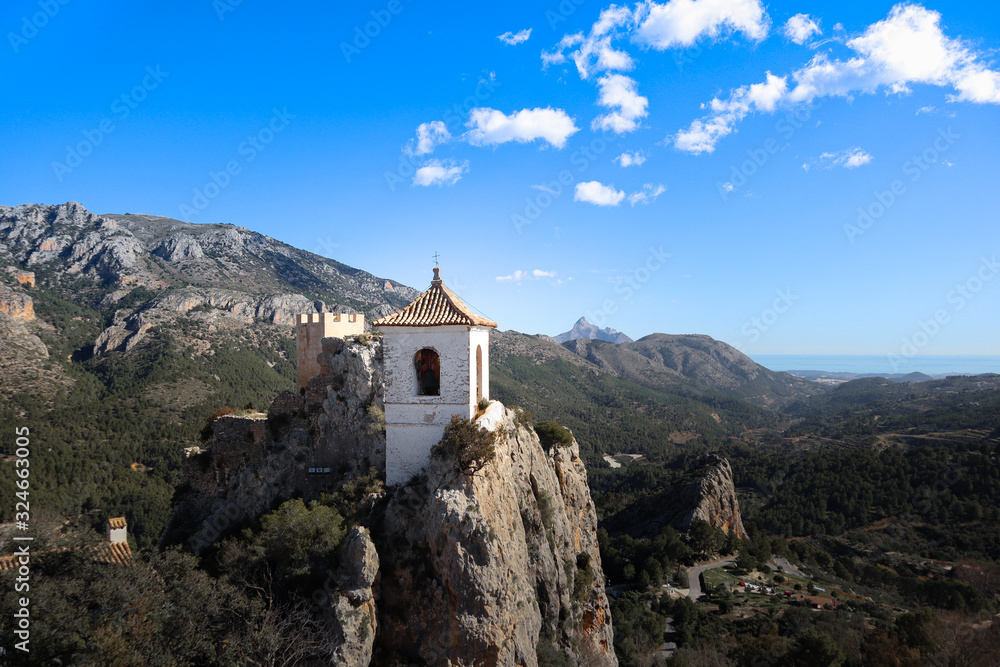 Guadalest travel destination on a sunny day in Alicante in Spain