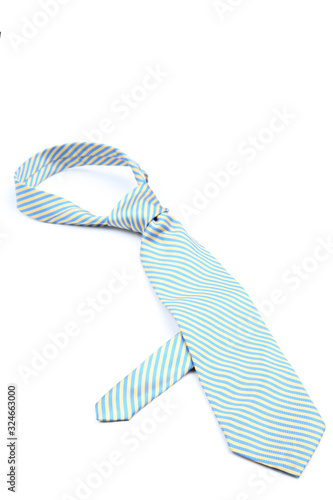 Striped necktie isolated on white background