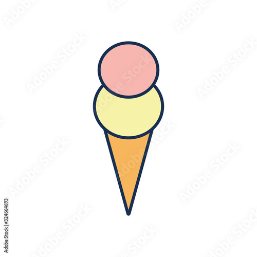 Isolated ice cream line fill style icon vector design