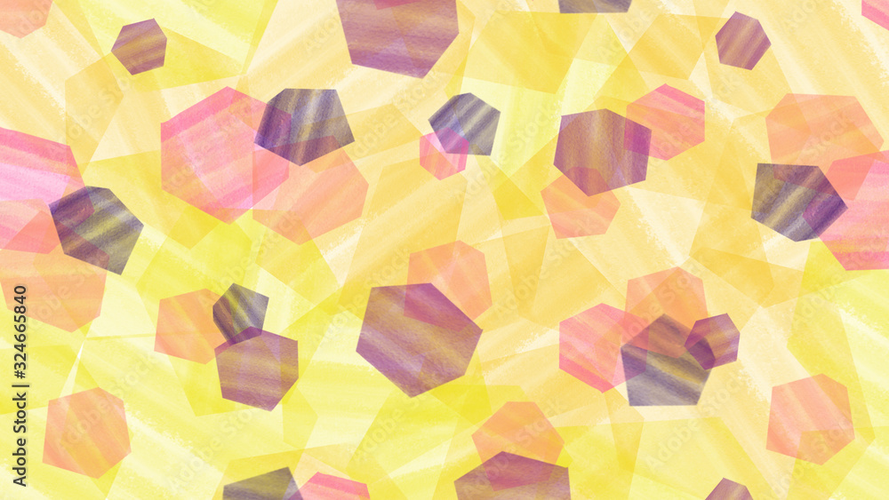 Paint like style polygons on yellow background Paint like style polygons on yellow background
