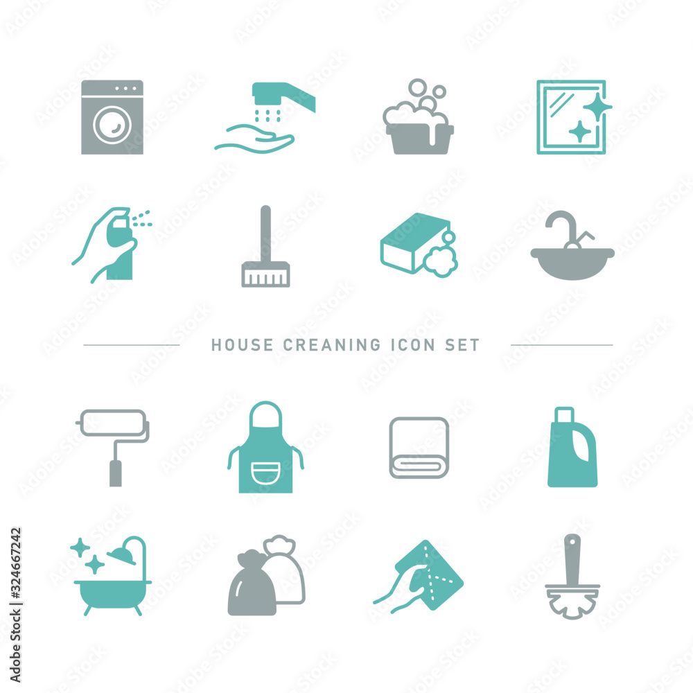 HOUSE CLEANING ICON SET HOUSE CLEANING ICON SET