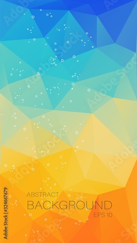 Vertical teal orange triangle background for your mobile design