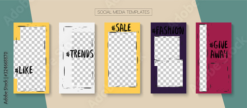 Social Stories Cool Vector Layout.