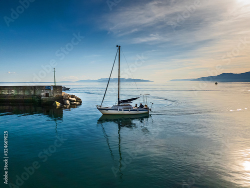 yacht on the sea