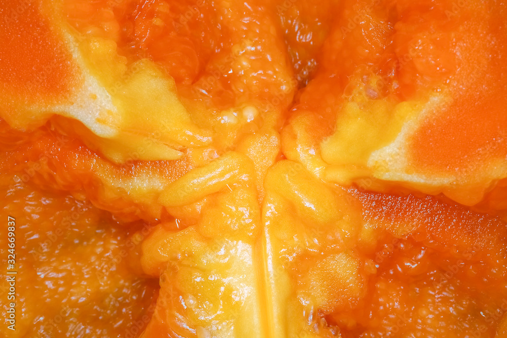 orange bell pepper in the macro section orange bell pepper in the macro section