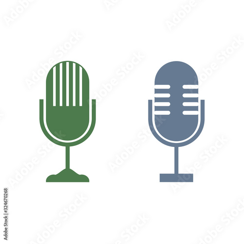 Retro microphone icon. Vector illustration.