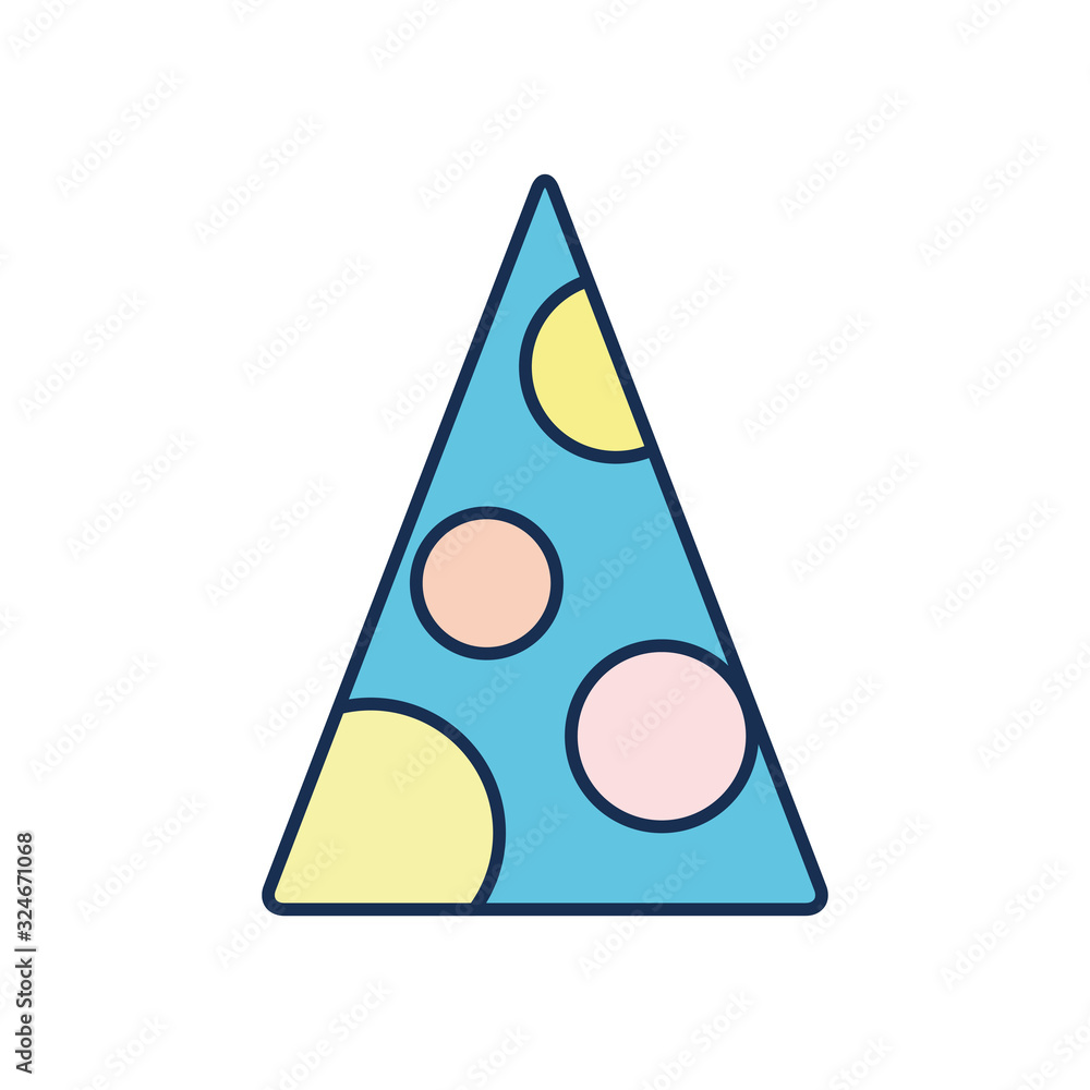 Isolated party hat line fill style icon vector design Isolated party hat line fill style icon vector design