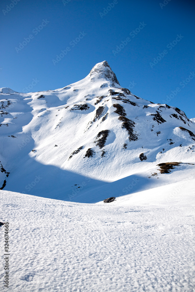 Fototapeta premium Peak covered of snow in Pyrenees in France