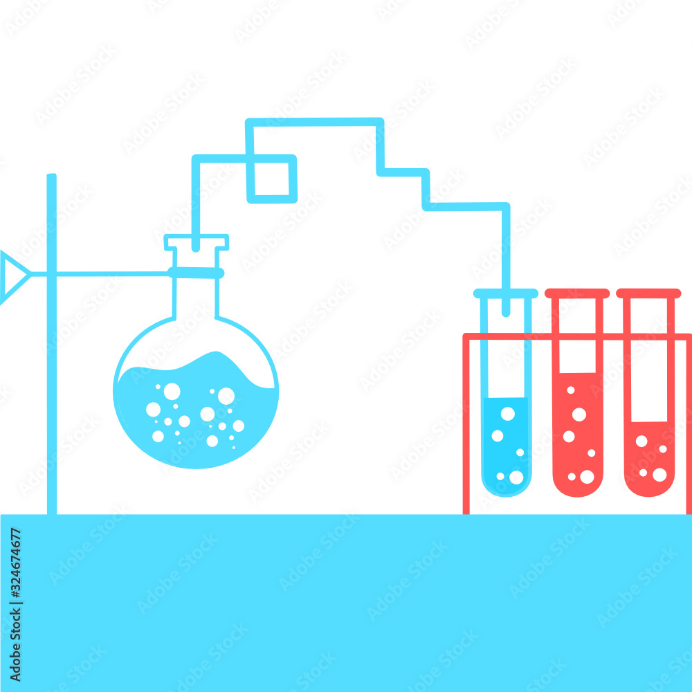 Obraz premium Chemical test tube pictogram icon. Laboratory glassware or beaker equipment. Experiment flasks. Trendy modern vector symbol. Simple flat illustration. Glass chemical, laboratory flasks for science lab