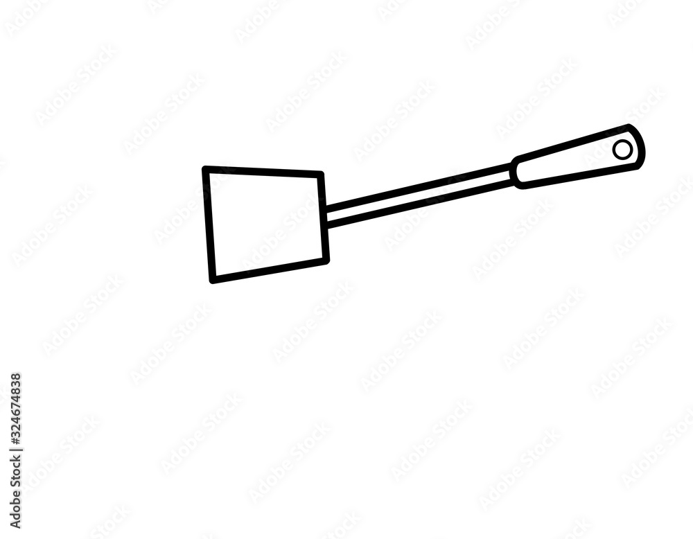 Naklejka premium フライ返し穴(線画)