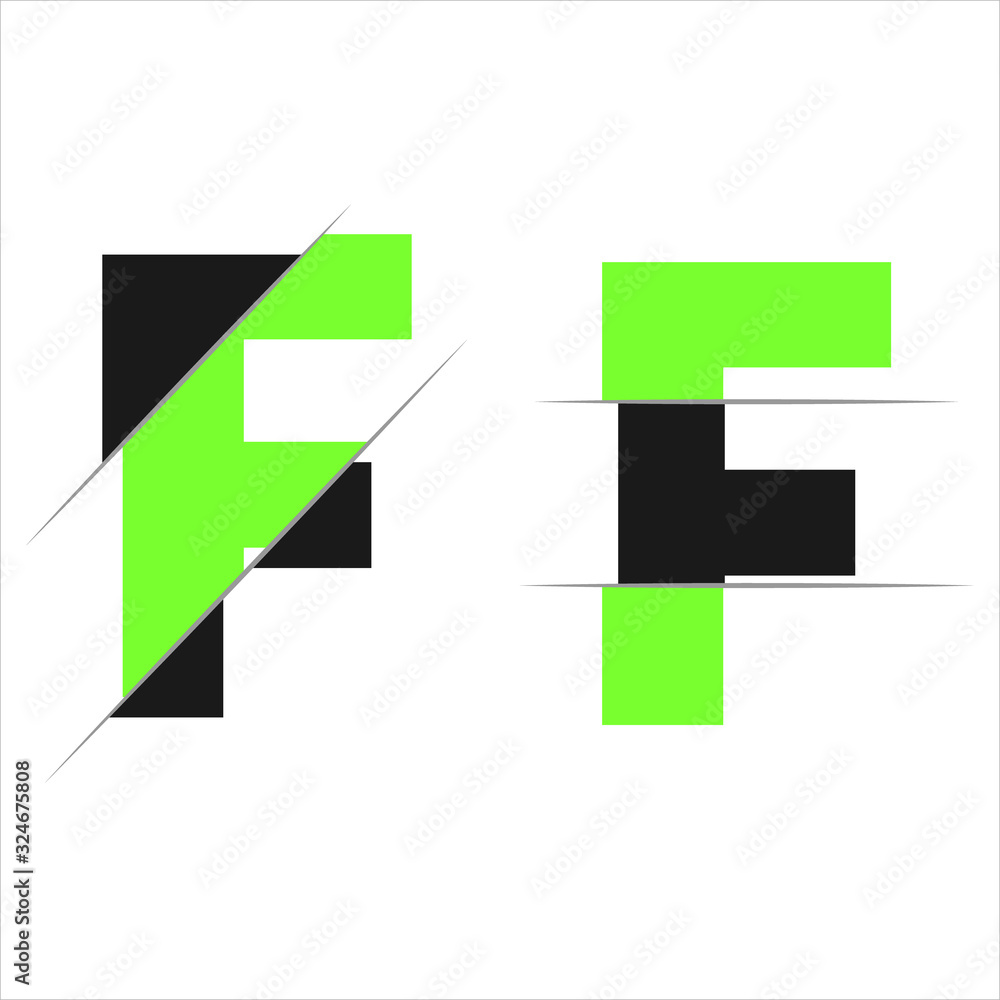 modern initial letter f cut style logo. simple icon, template design modern initial letter f cut style logo. simple icon, template design