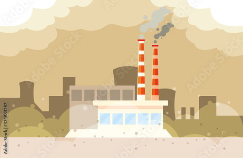 industrial smoke clouds, environmental pollution industrial