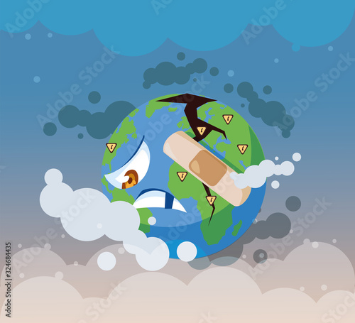 planet earth sick from pollution