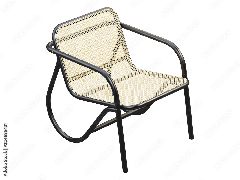 Mid-century bent beech wood armchair. 3d render. Mid-century bent beech wood armchair. 3d render.
