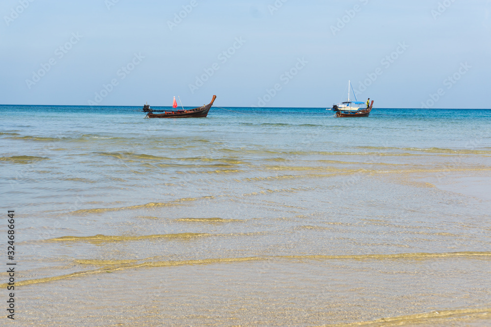 Beautiful boat on white sand beach, Phuket Thailand. Beautiful boat on white sand beach, Phuket Thailand.