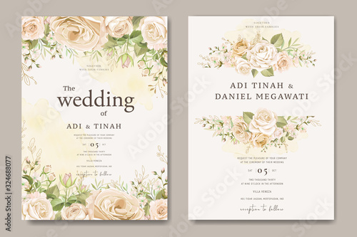 elegant floral wedding invitation card template