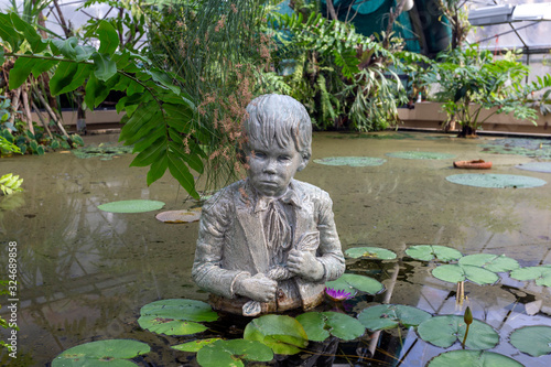 Statue of Nemecsek at the Botanical Garden (Fuveszkert) in Budapest photo