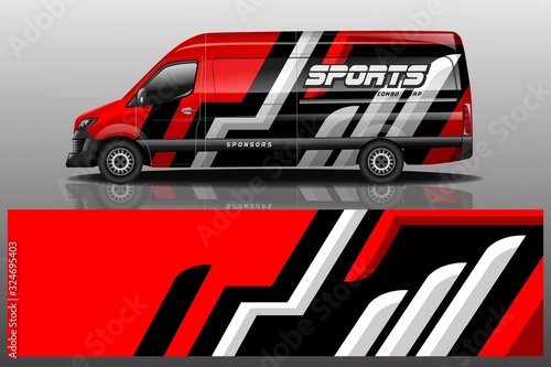 Van car wrapping decal design