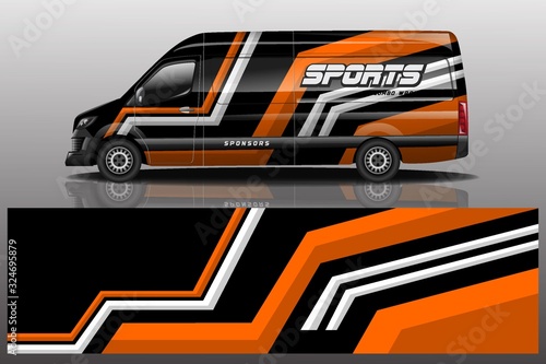 Van car wrapping decal design