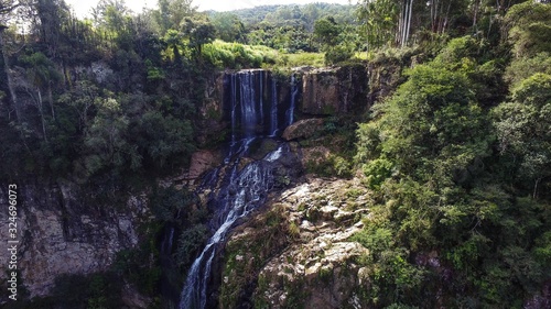 Waterfall in the middle of the forest. Usina Waterfall  in Ant  nio Prado  Brazil