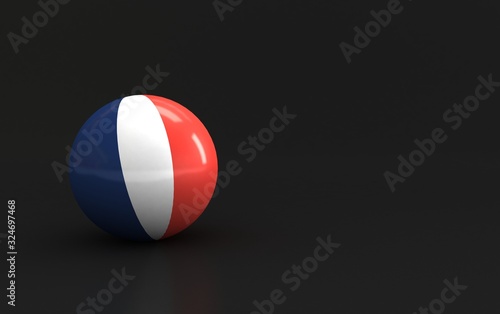 france flag. 3d ball flag of countries. country flag background. country flag rendering ball with dark. 