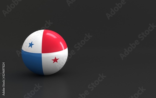 panama flag. 3d ball flag of countries. country flag background. country flag rendering ball with dark. 