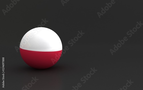 poland flag. 3d ball flag of countries. country flag background. country flag rendering ball with dark. 