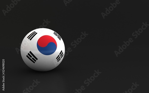 korea flag. 3d ball flag of...